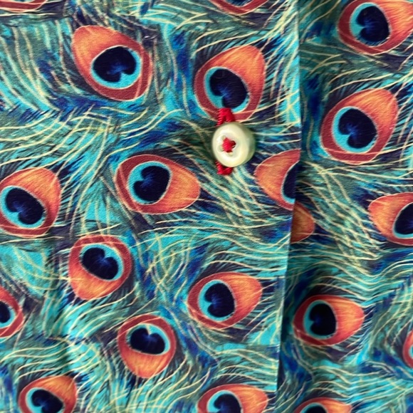 Dalila Peacock Feather Pattern Shirt , by Coton DOuX Paris - Picture 5 of 9